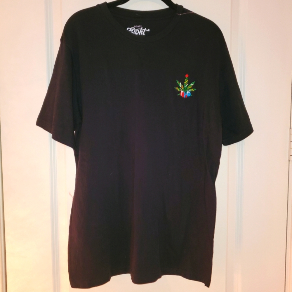 Eighty Eight Black Men's Christmas shirt with Hemp leaf 🍃🎁